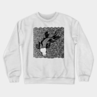 Koi Fish Great Wave Tattoo Blk Crewneck Sweatshirt